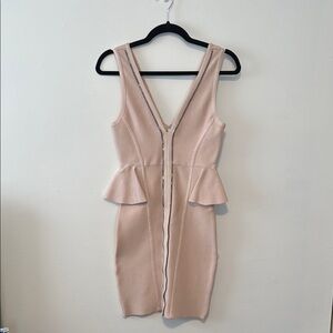 Blush Pink Peplum Bandage Dress